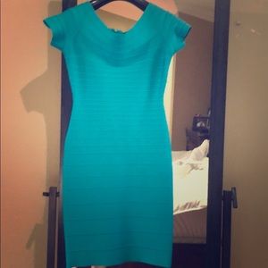 Herve Leger iconic off the shoulder Carmen dress